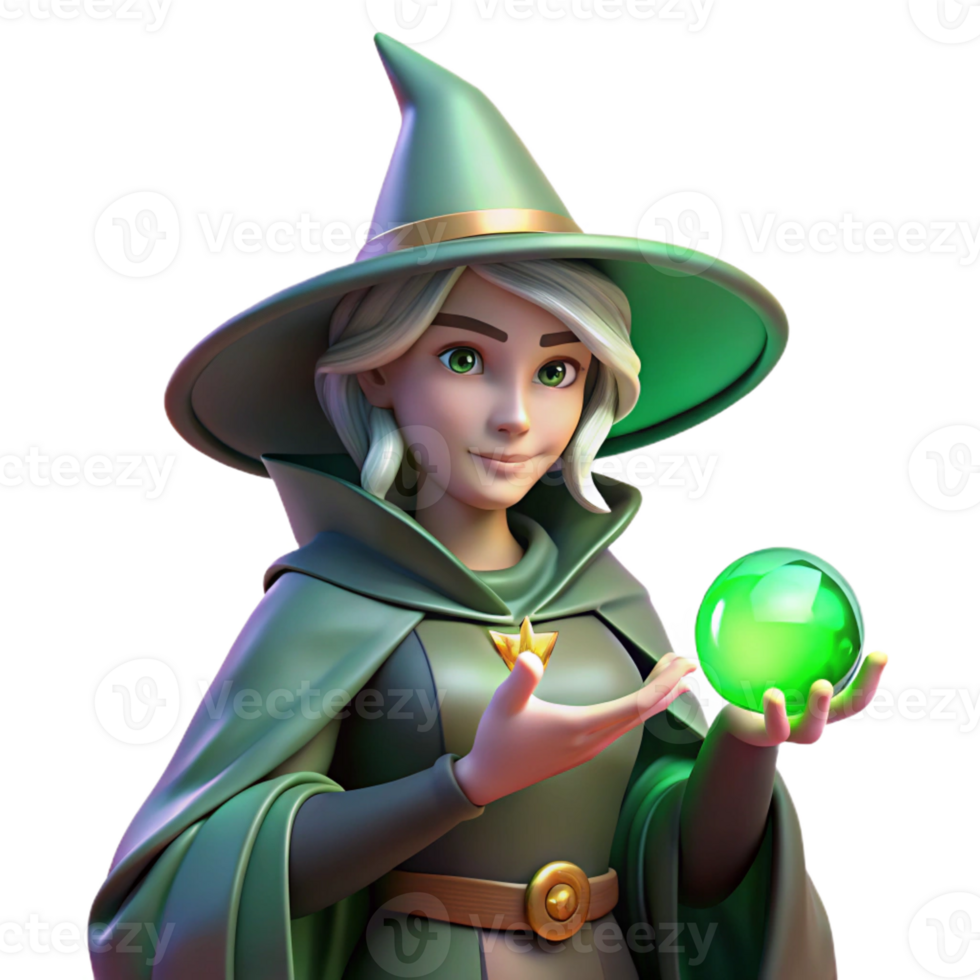 extraordinary classic Portrait of a Mysterious Witch with a Po high quality png