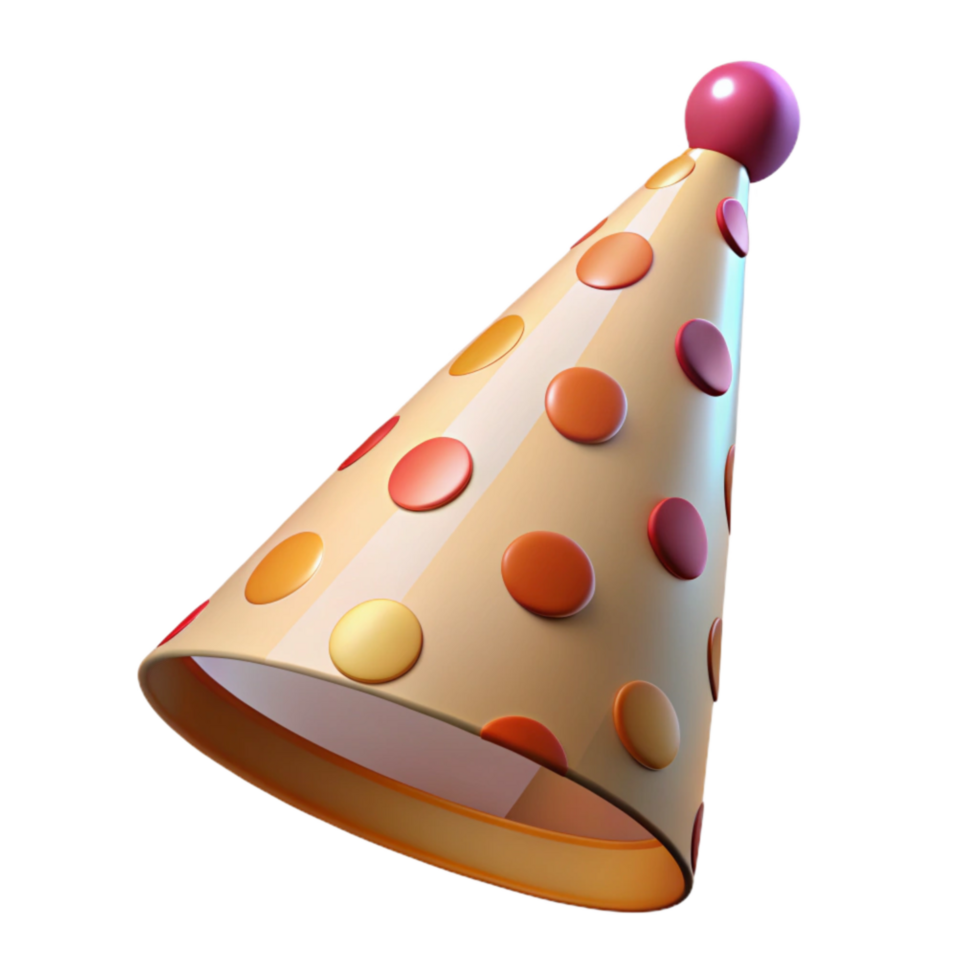 impressive creative Birthday Party Hat with Polka Dots Transparent Background original png