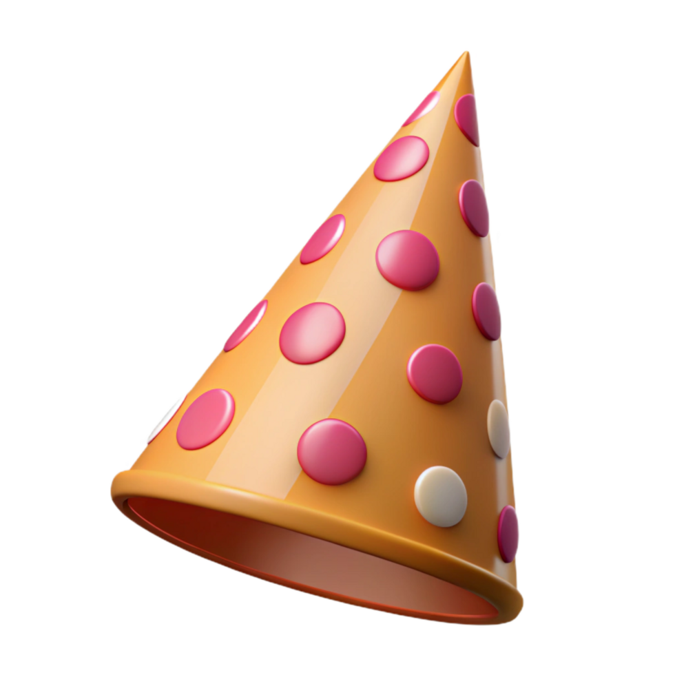 beautiful creative Birthday Party Hat with Polka Dots Transparent Background original png