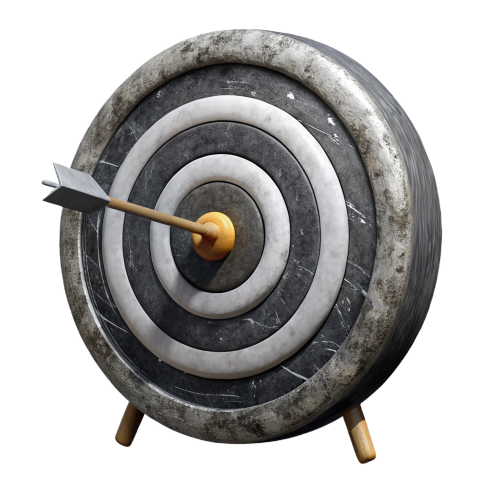 vibrant traditional Black and White Archery Target Cutout high resolution png