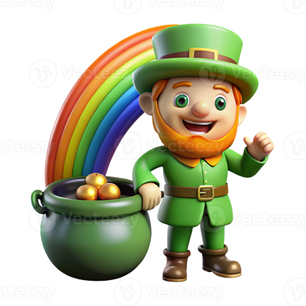 serene artistic A Mischievous Leprechaun Guarding a Pot O high quality png