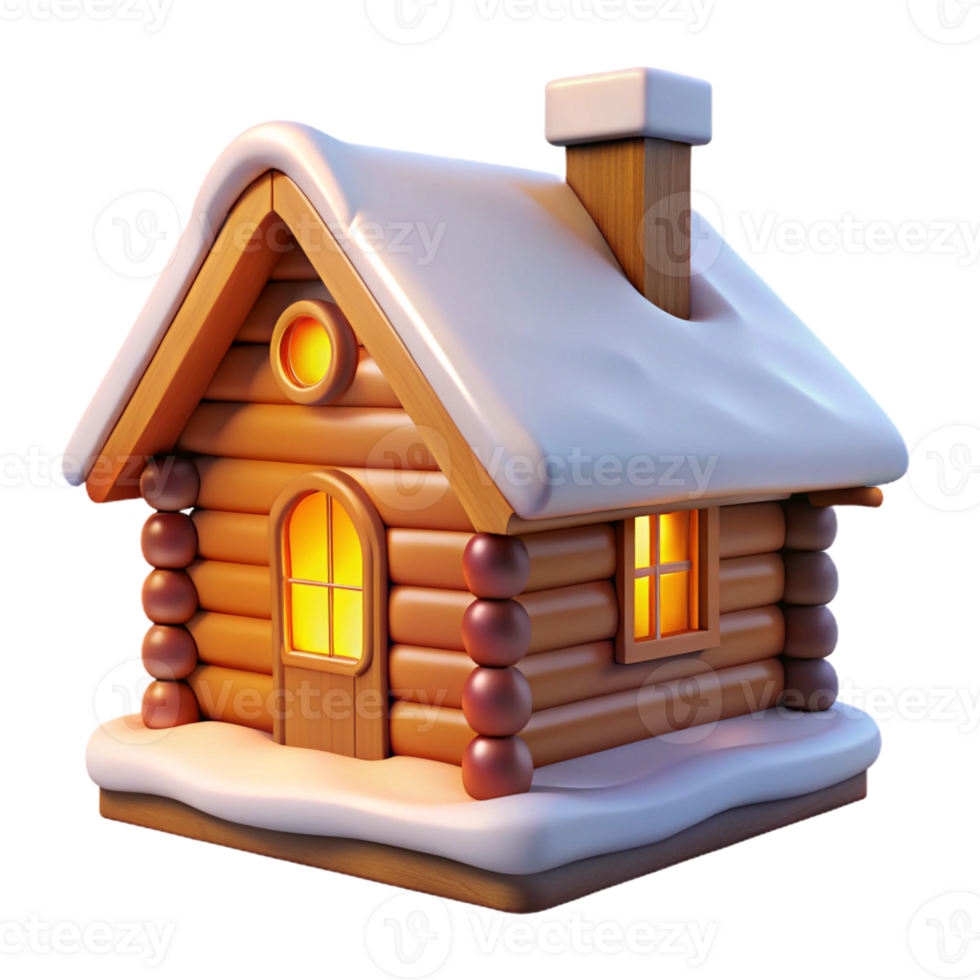 stunning minimalist A Traditional Log Cabin Snow Covered Land high resolution png