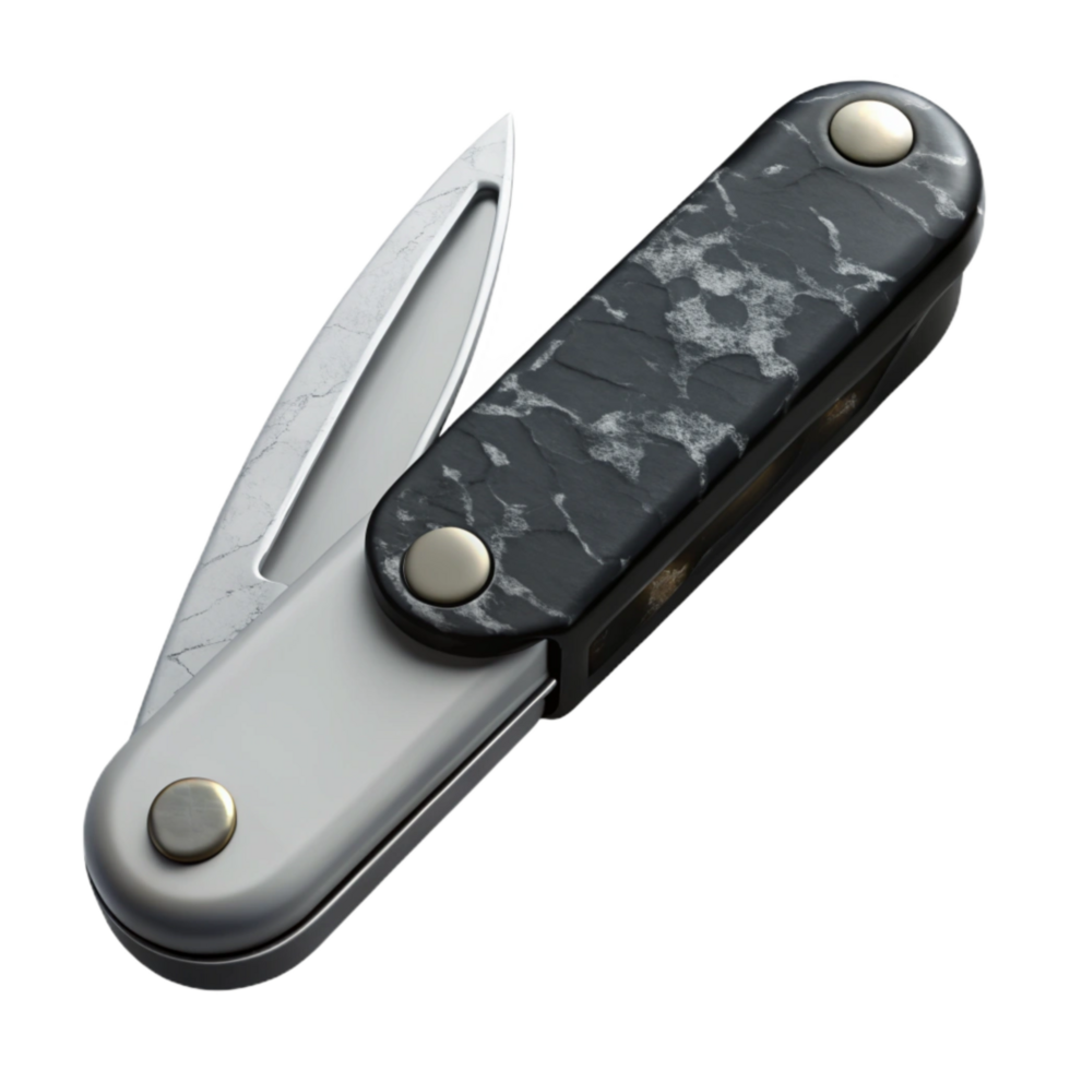 beautiful abstract Black and White Pocket Knife Transparent Background png