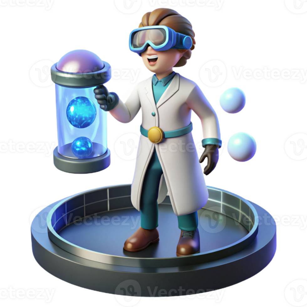 dramatic contemporary A Scientist Wearing a Virtual Reality He exclusive png