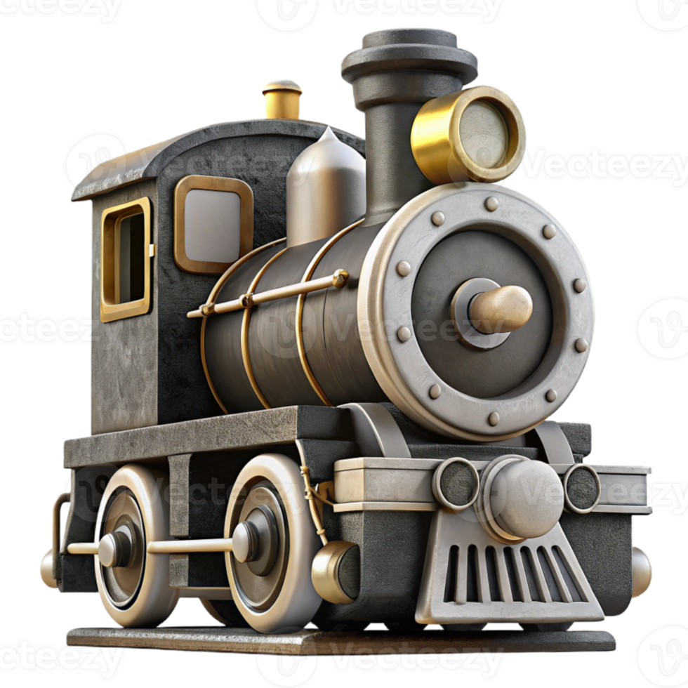 magnificent contemporary Black and White Steam Train Front View Cutout png