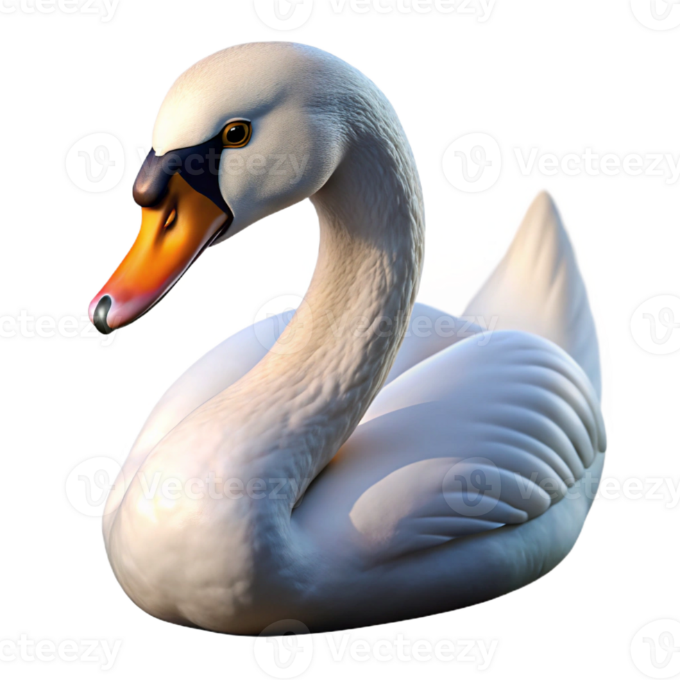 beautiful minimalist Portrait of a Graceful Swan with Elegant professional png