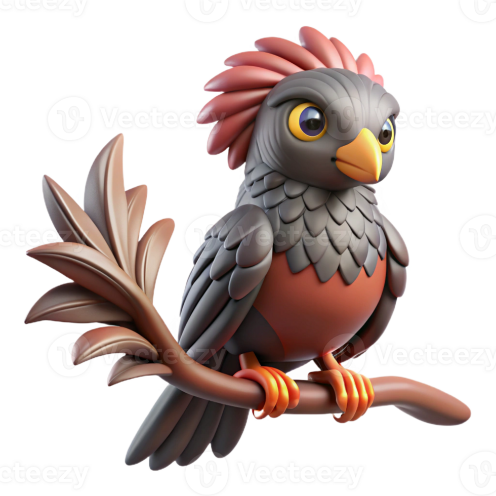 extraordinary abstract A Tengu Perched on a Tree Branch Detailed detailed png