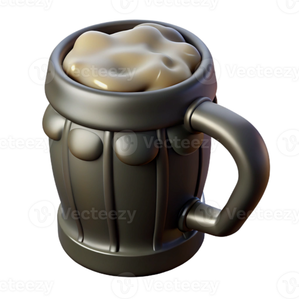 magnificent modern Black Beer in Ceramic Mug Transparent Background professional png