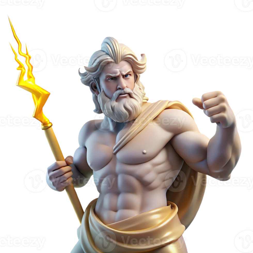 serene rustic A Powerful Depiction of Zeus the King Of exclusive png