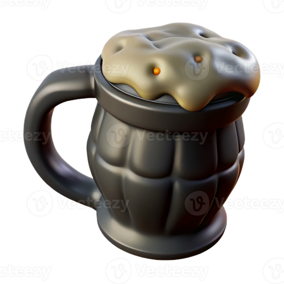 wonderful classic Black Beer in Ceramic Mug Transparent Background genuine png