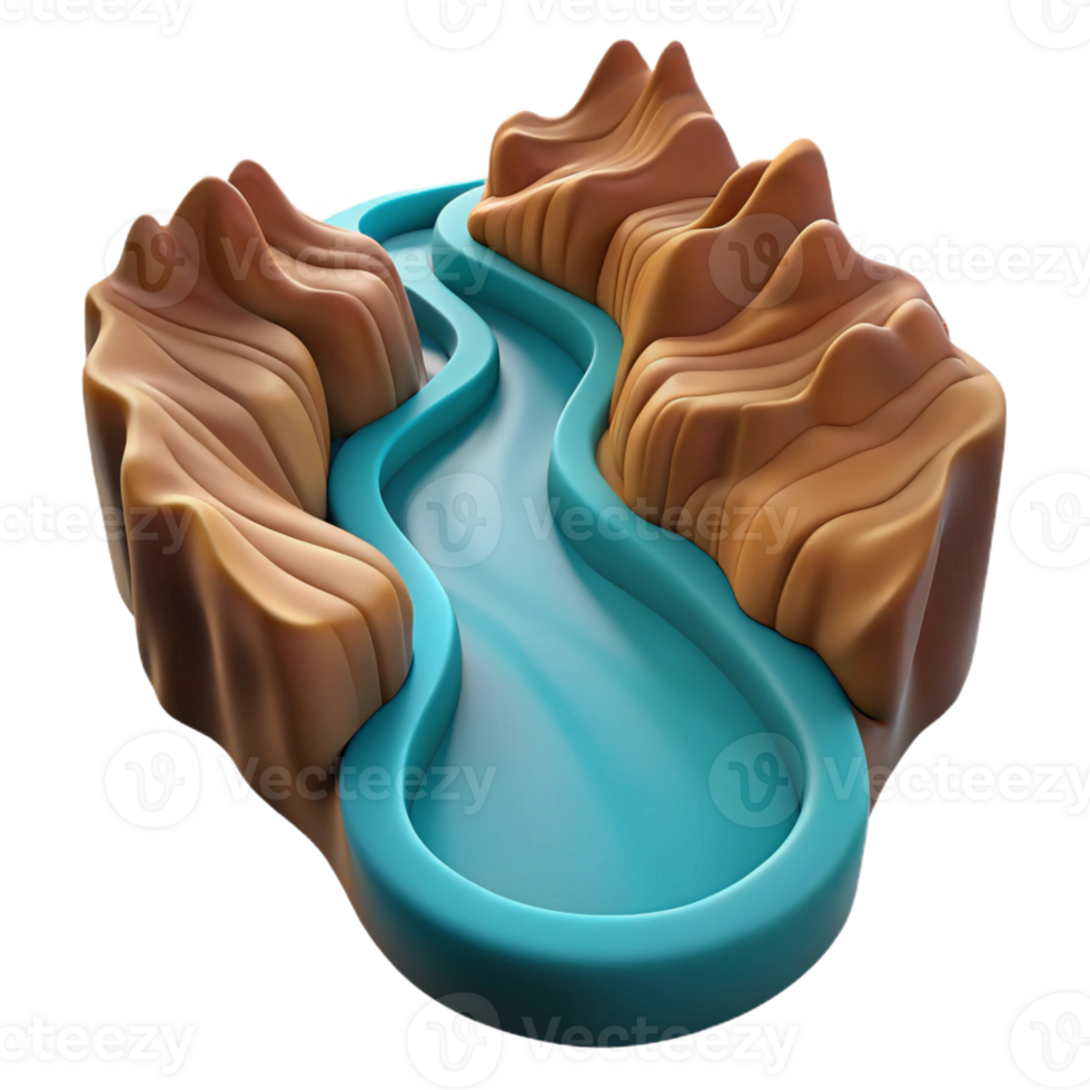 magnificent modern A Winding River Flowing Through a Canyon genuine png