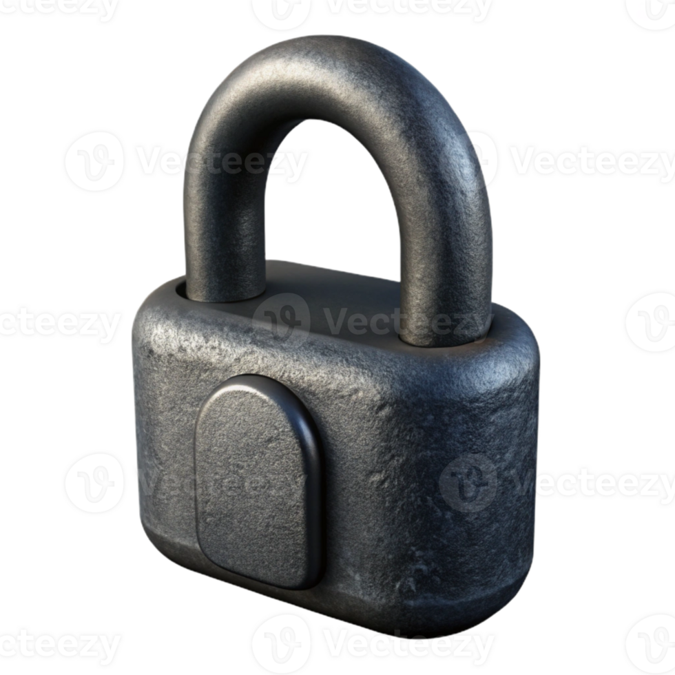 beautiful creative Black Bike Lock Close Up detailed png