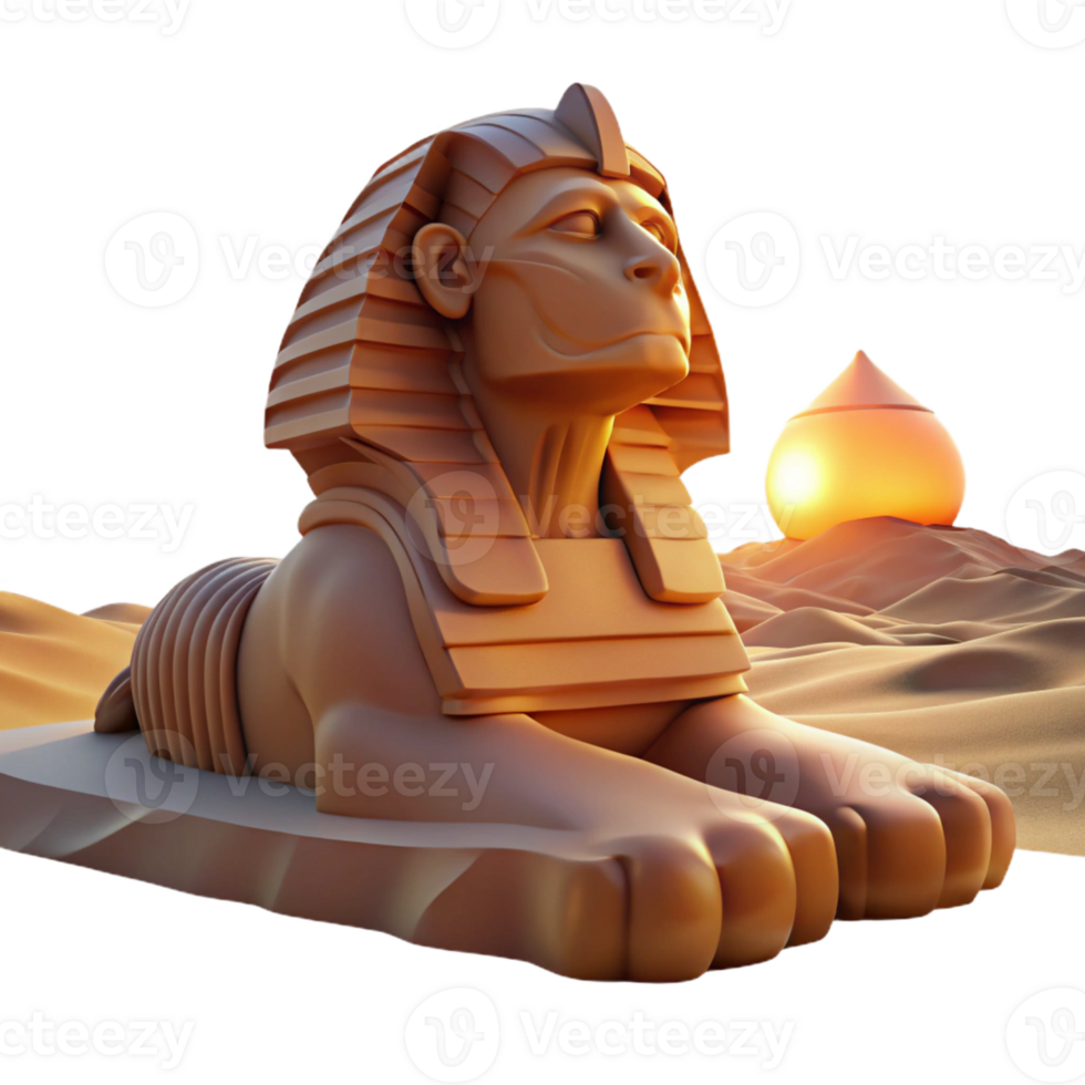 impressive contemporary A Majestic Sphinx Gazing at a Desert Suns premium png