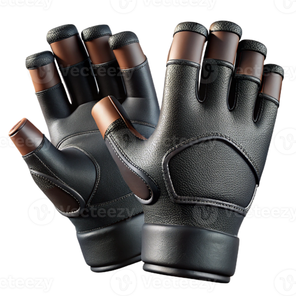 vibrant abstract Black Cycling Gloves Close Up Transparent exclusive png