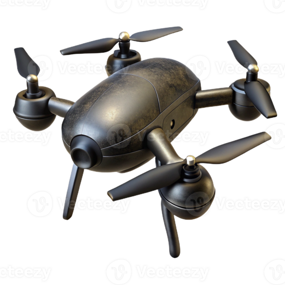 impressive minimalist Black Drone Descending Transparent Background exclusive png