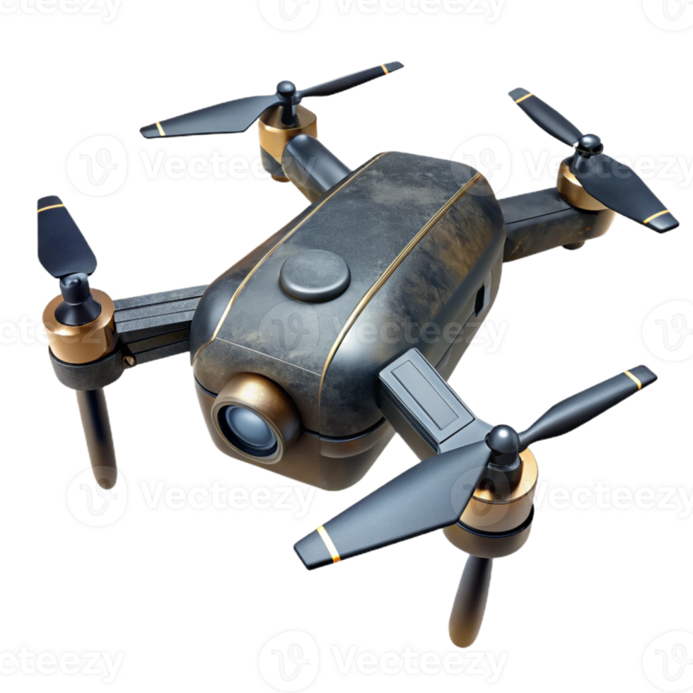 beautiful abstract Black Drone Descending Transparent Background high resolution png