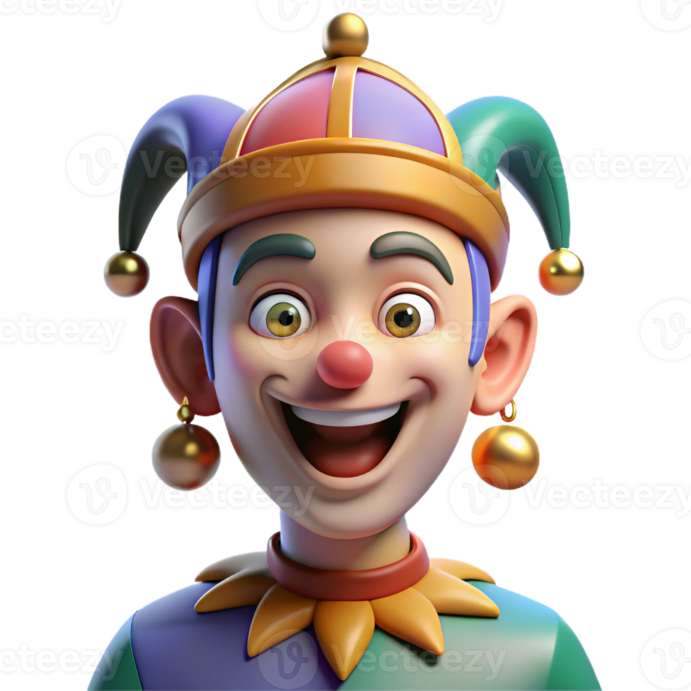 beautiful creative Portrait of a Mischievous Jester with C high quality png