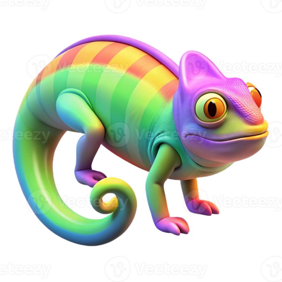 elegant contemporary A Chameleon Camouflaged Against a Rainbow high resolution png
