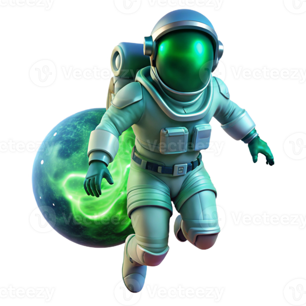 impressive modern A Lone Astronaut Clad in a Bioluminescent 4K png
