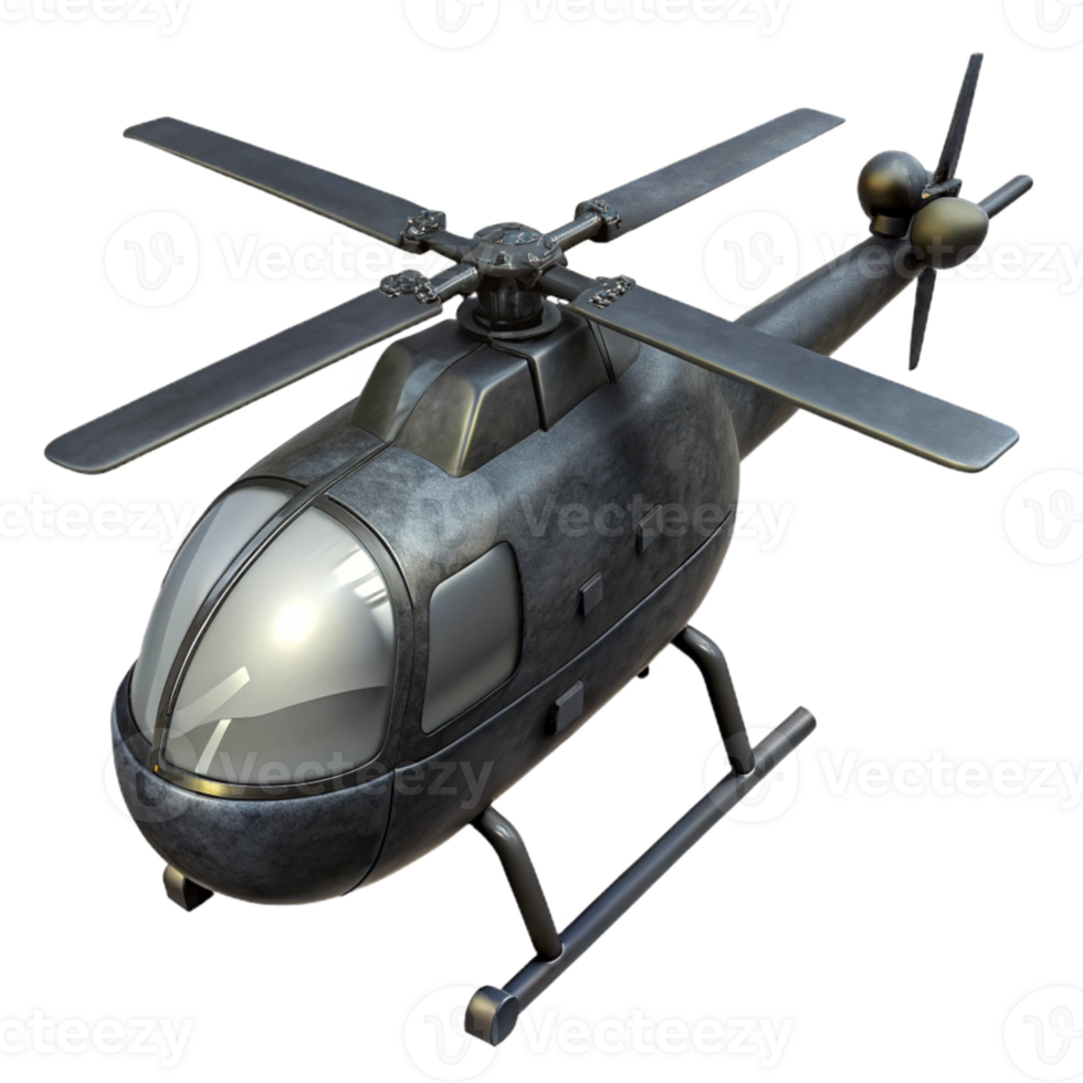 vibrant minimalist Black Helicopter Top View exclusive png