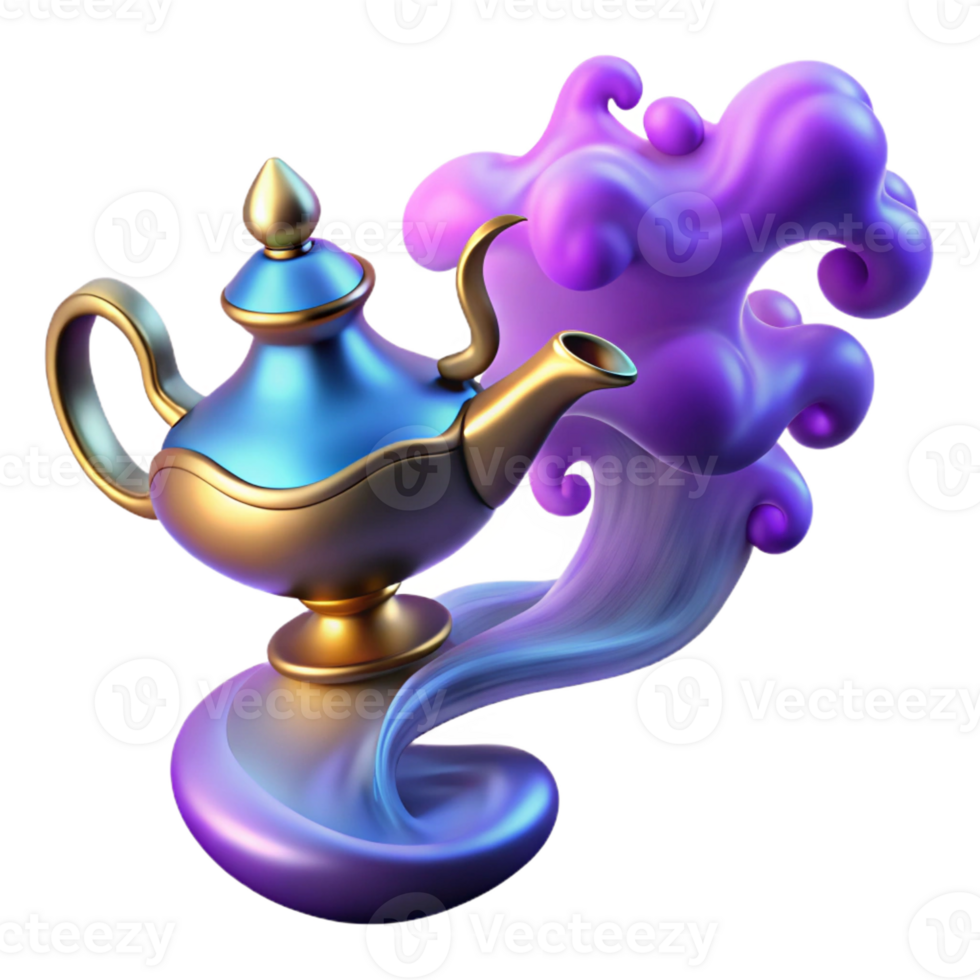 elegant vintage A Powerful Djinn Emerging from a Magic L high resolution png
