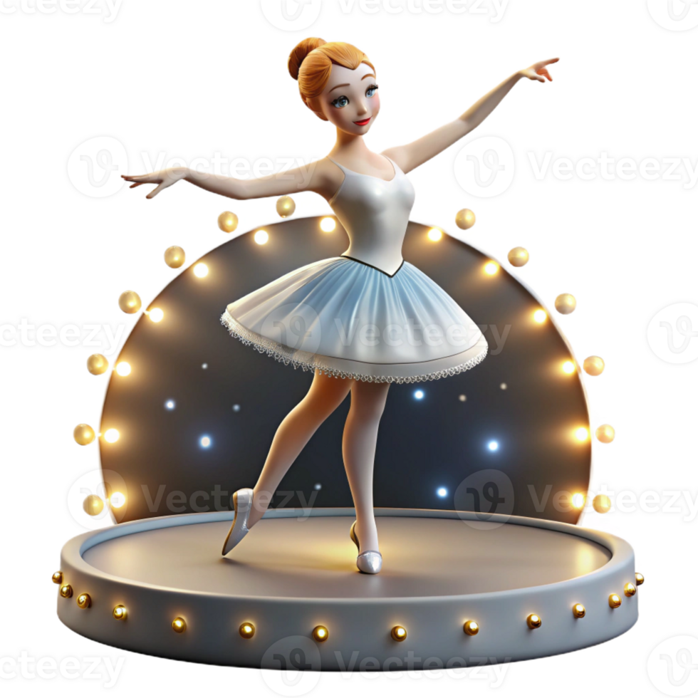 serene contemporary Portrait of a Graceful Ballerina in a Tut original png