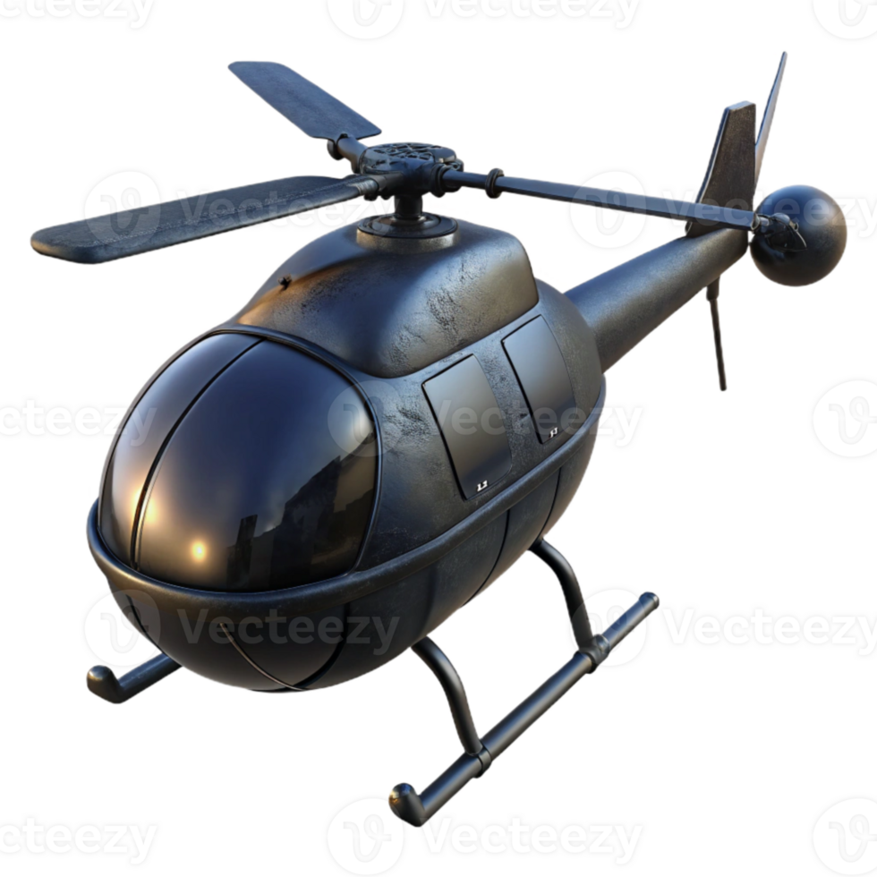 beautiful contemporary Black Helicopter Top View authentic png