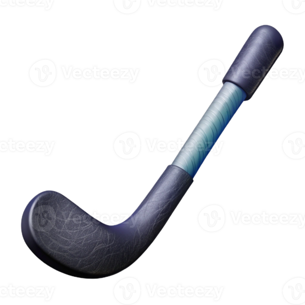 dramatic traditional Black Hockey Stick Angled View authentic png