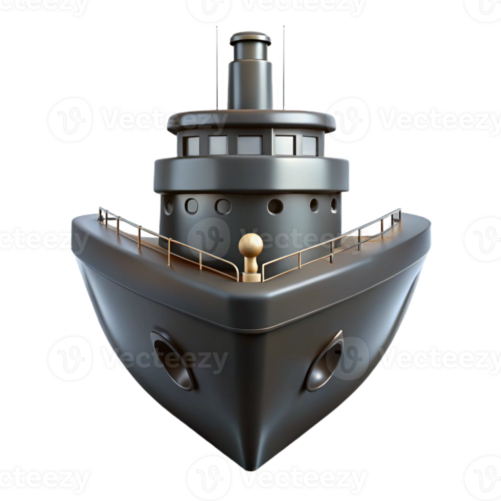 wonderful traditional Black Icebreaker Ship Front View Transparent Cutout Element professional png