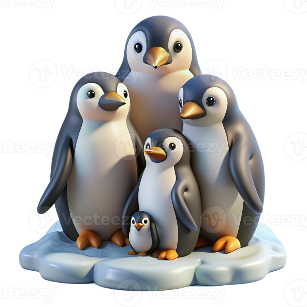 stunning modern A Family of Penguins Huddled Together On genuine png