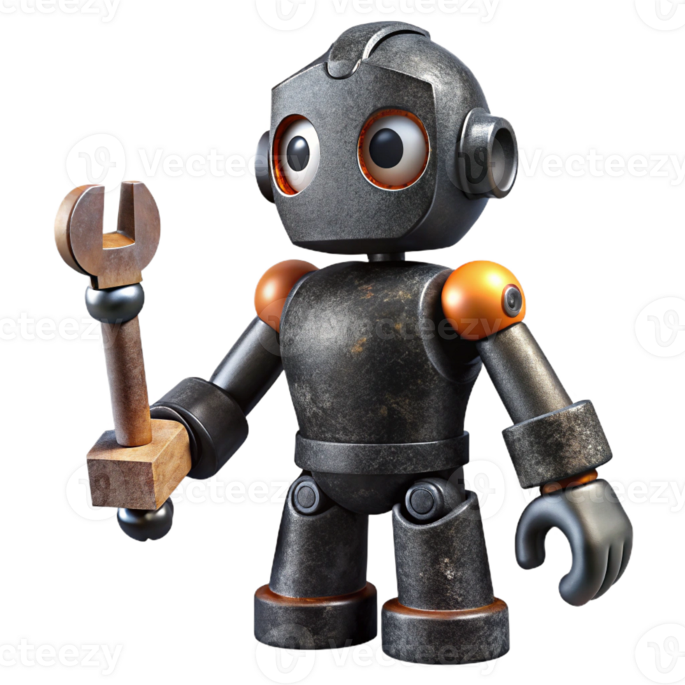 beautiful traditional Black Industrial Robot Holding Tool original png