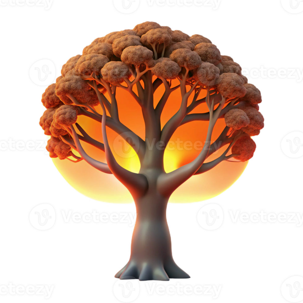 impressive vintage A Lone Weathered Oak Tree Silhouetted Ag high quality png