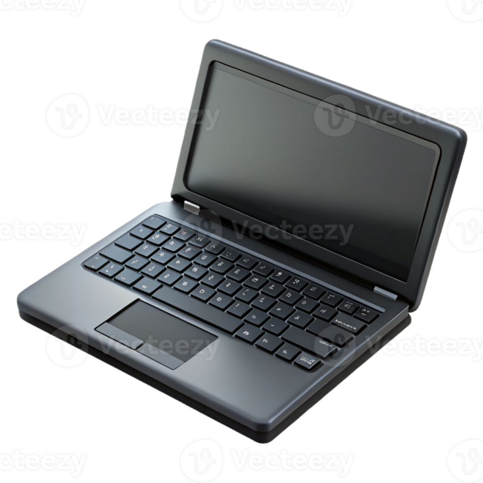 serene creative Black Laptop Keyboard Close Up on Transparent Background genuine png