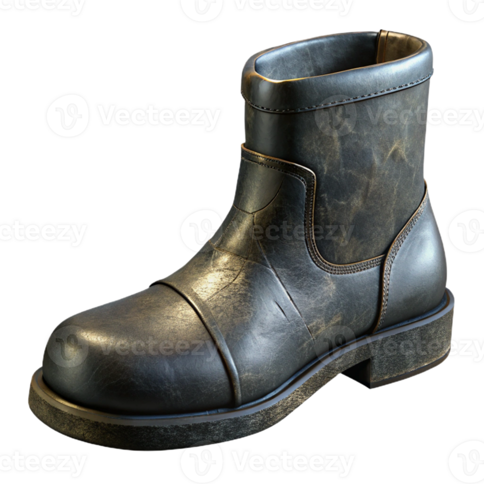 wonderful vintage Black Leather Boot Side Angle original png