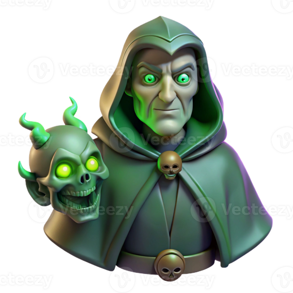 serene traditional A Wise Mimir with a Severed Head Eerie 4K png