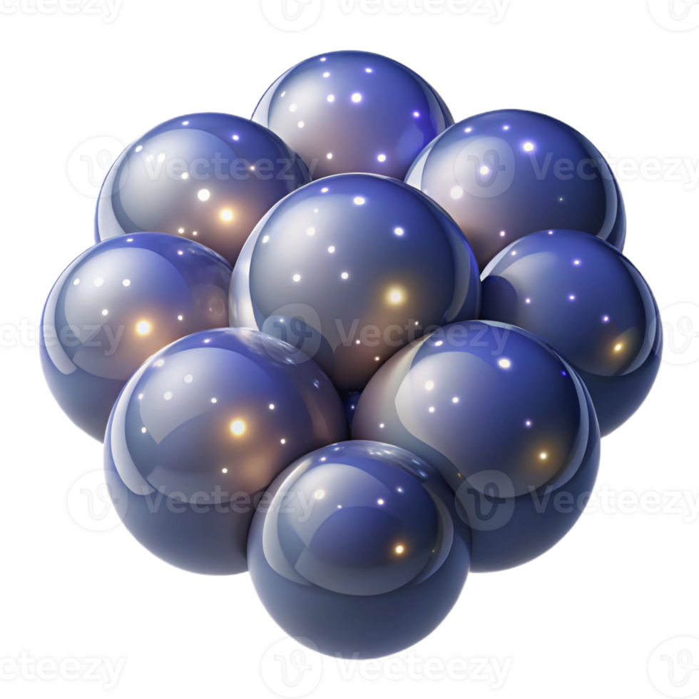 elegant creative A Cluster of Translucent Orbs Reflecting 4K png