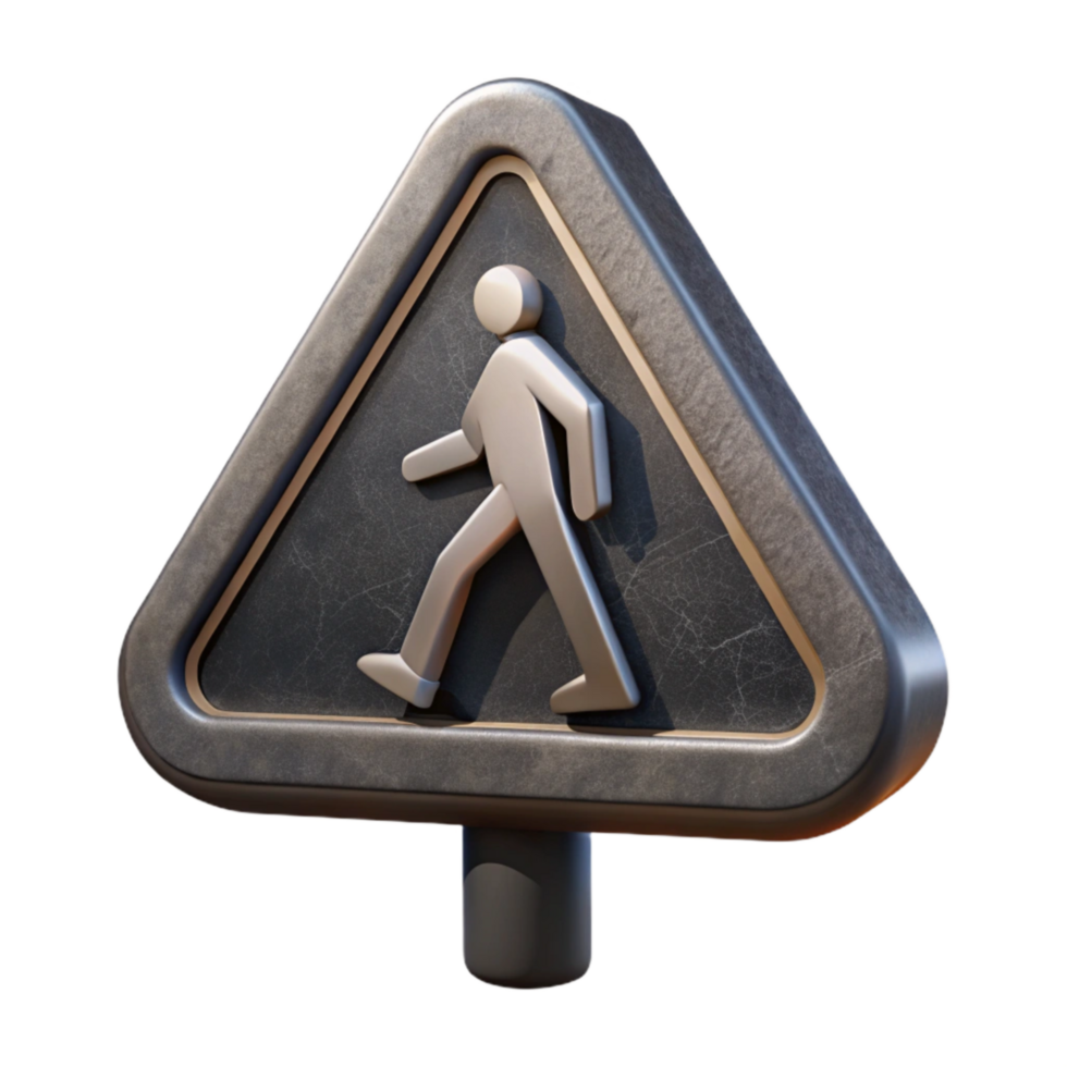magnificent traditional Black Pedestrian Crossing Sign Transparent Cutout Element high resolution png