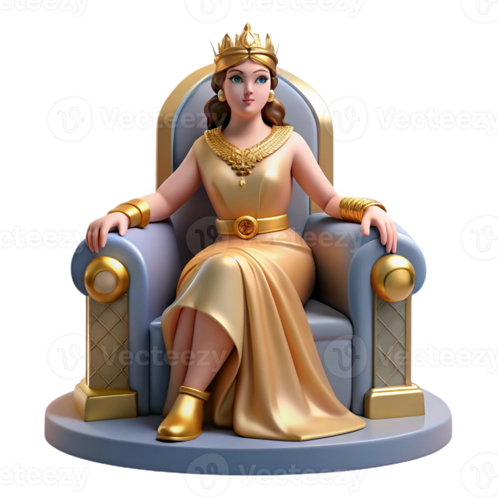 magnificent modern Hera Seated on a Throne Regal Pose Intr premium png