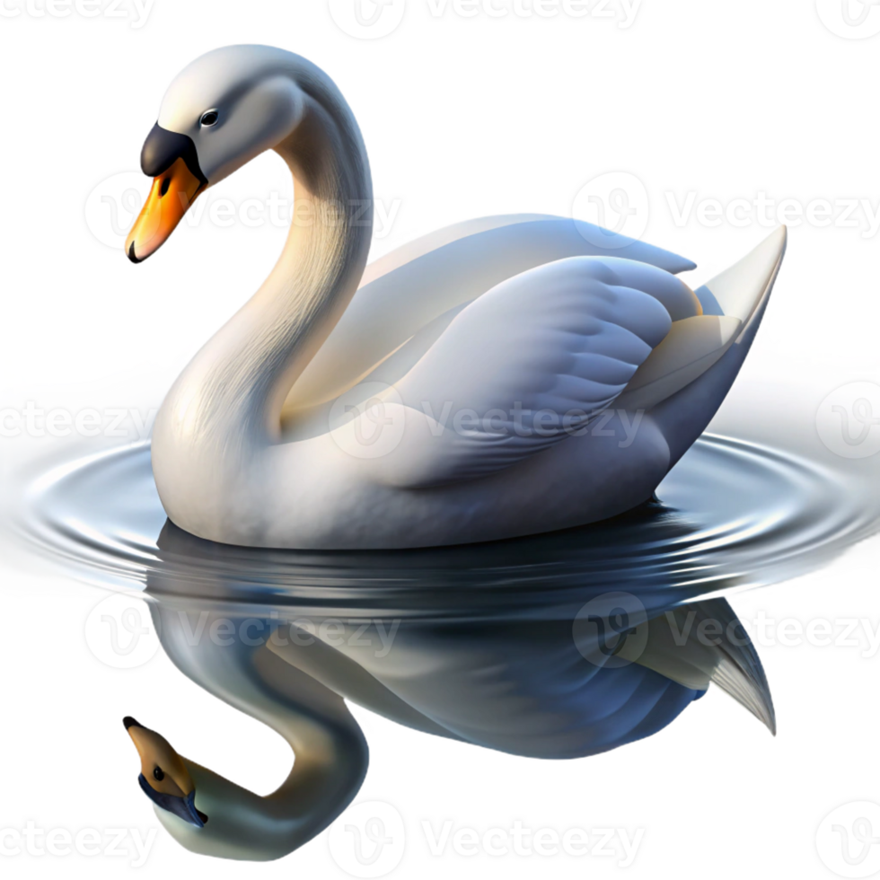 serene abstract A Graceful Swan Gliding Across a Calm Lake detailed png