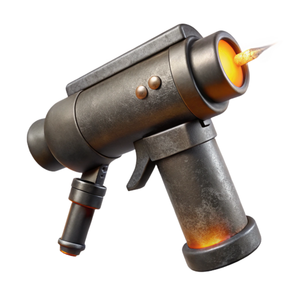 beautiful classic Black Robotic Welding Torch Front View Transparent Background exclusive png