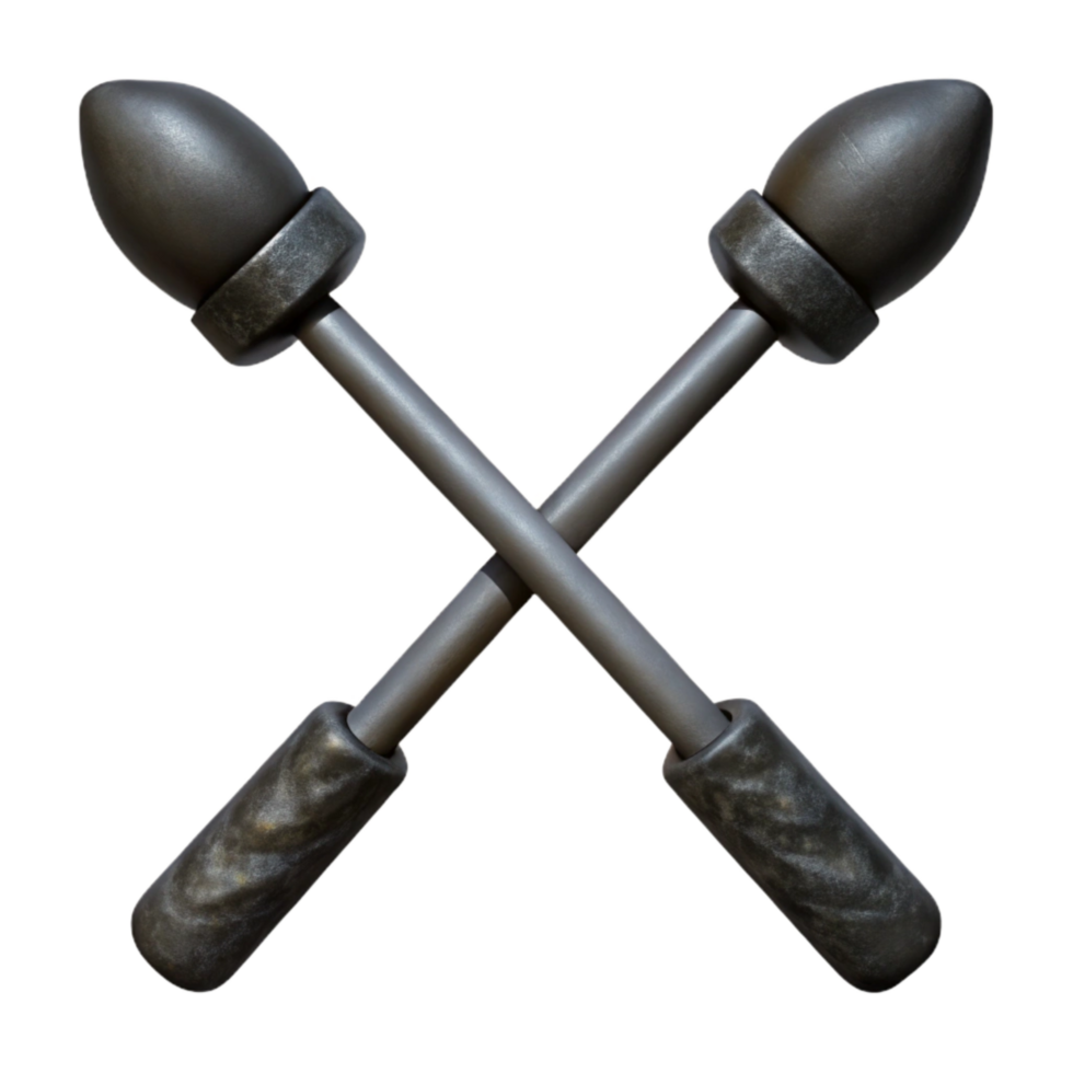 serene creative Black Ski Poles Crossed premium png