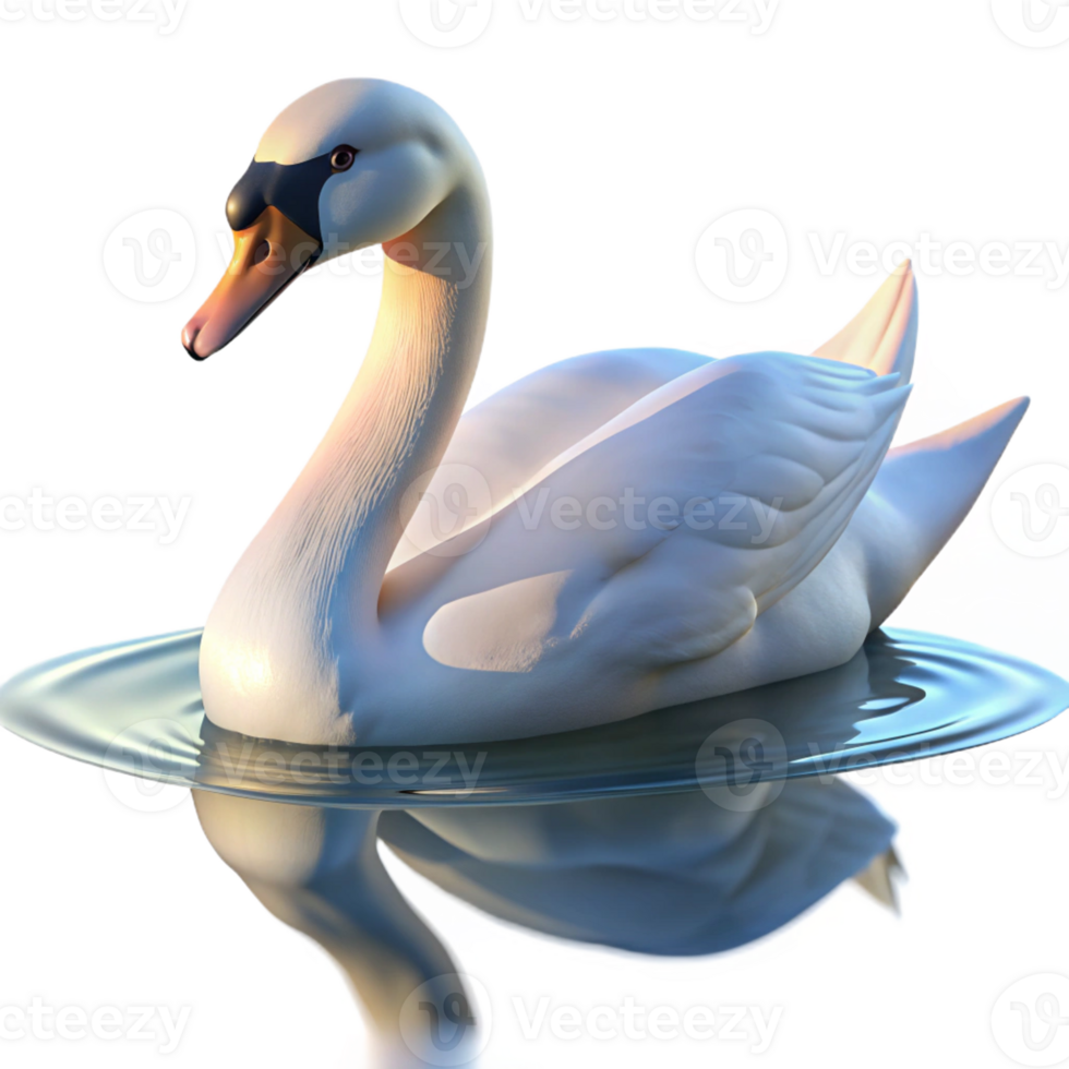 impressive modern A Graceful Swan Gliding Across a Still La premium png