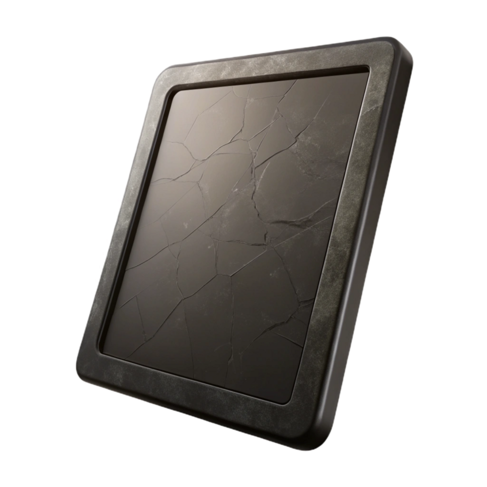 vibrant creative Black Tablet Front View Transparent Background detailed png
