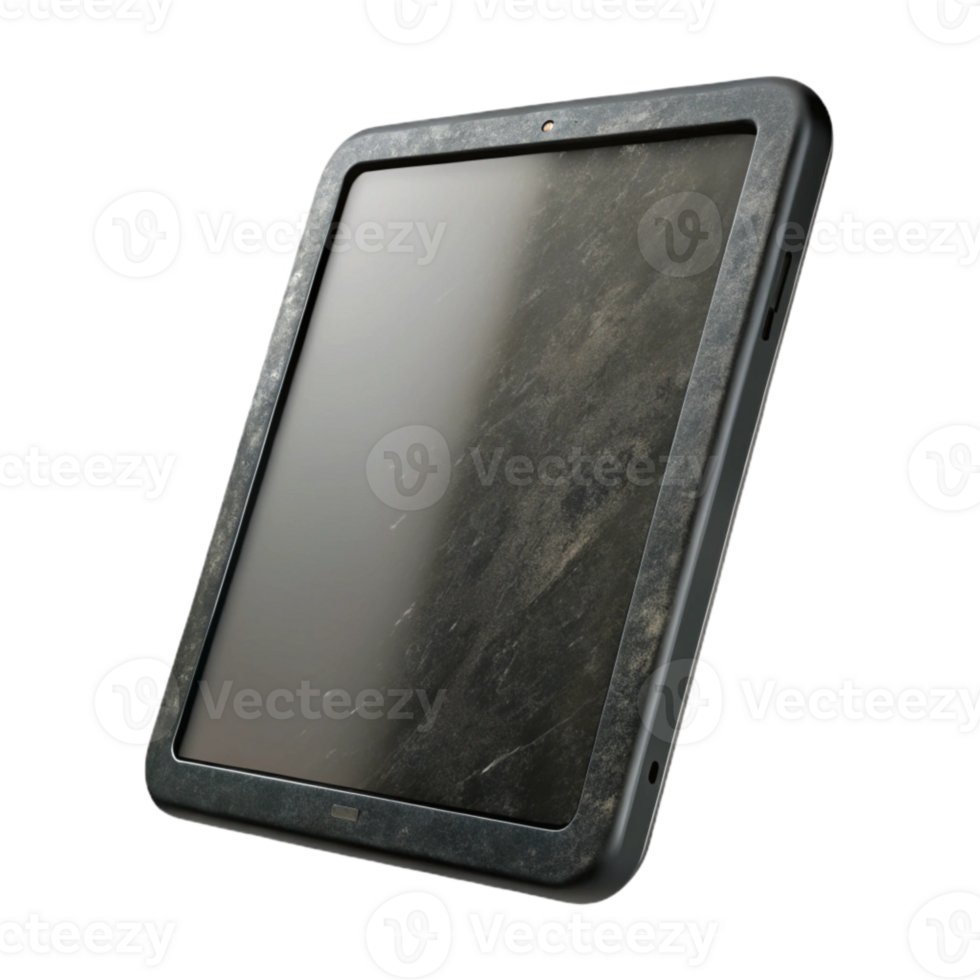 elegant creative Black Tablet Front View Transparent Background professional png