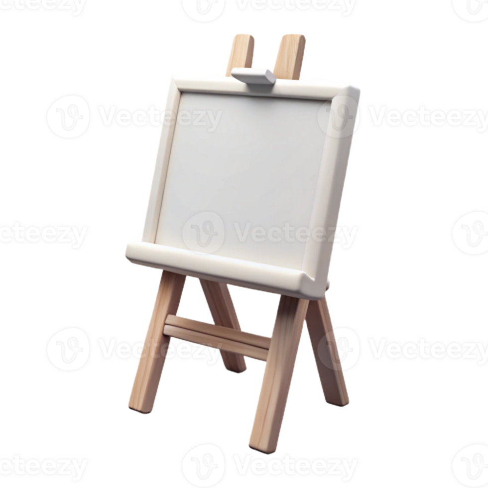 wonderful modern Blank White Canvas on Easel Transparent Background detailed png