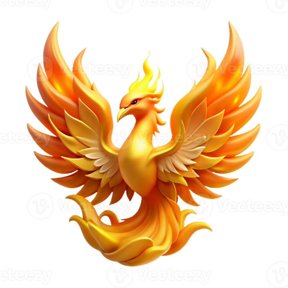 beautiful abstract A Majestic Phoenix Rising from a Pyre of G high quality png