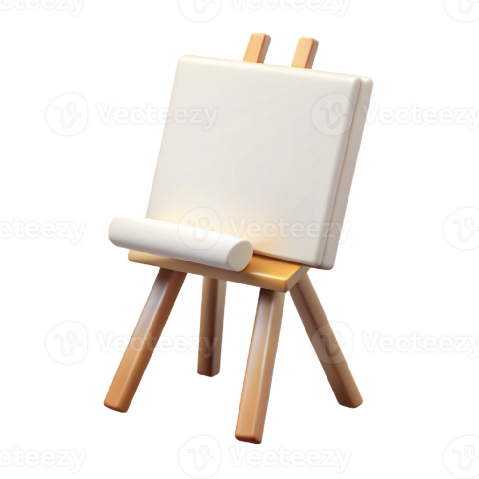 wonderful abstract Blank White Canvas on Easel Transparent Background original png