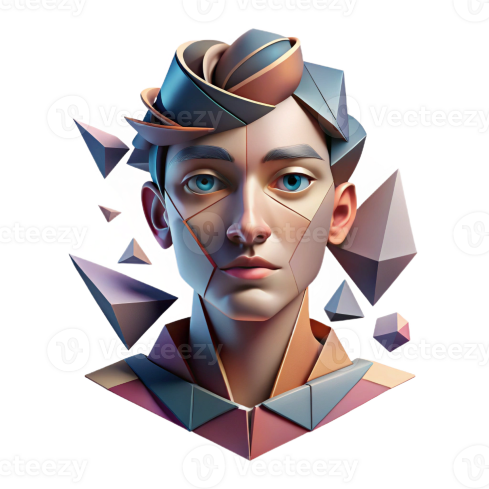 impressive artistic A Surreal Abstract Portrait Composed Of premium png