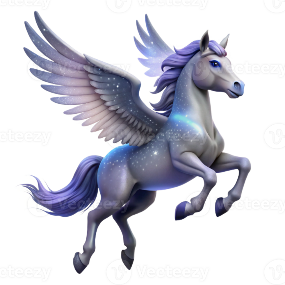 vibrant creative A Majestic Pegasus Flying Through a Star high quality png