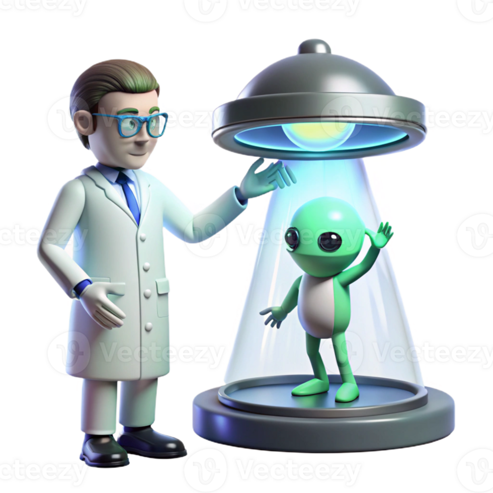 beautiful artistic A Lone Scientist Wearing a Futuristic Lab detailed png
